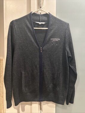 Hawaiian Airlines Sweater Zip Cardigan Size Medium Uniform